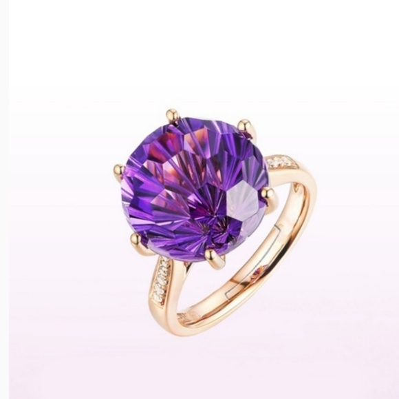🔥LAST 1🔥NEW STUNNING ROSE GOLD PLATED AMETHYST RING - Picture 4 of 16